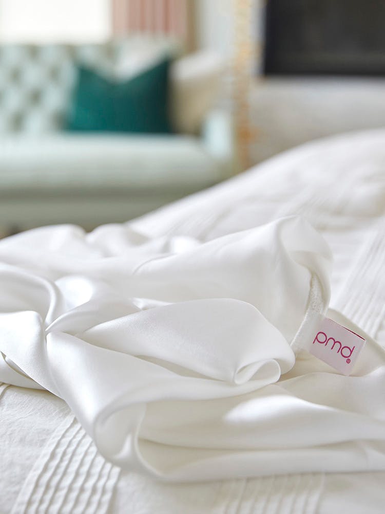 silversilk Pillowcase on bed