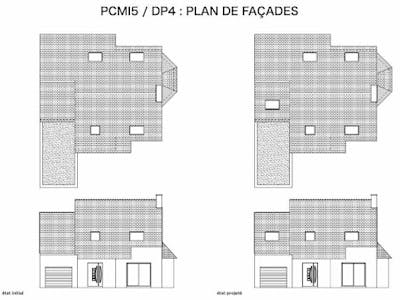 Plan de façades exemple déclaration préalable de travaux fenêtre de toit Algar
