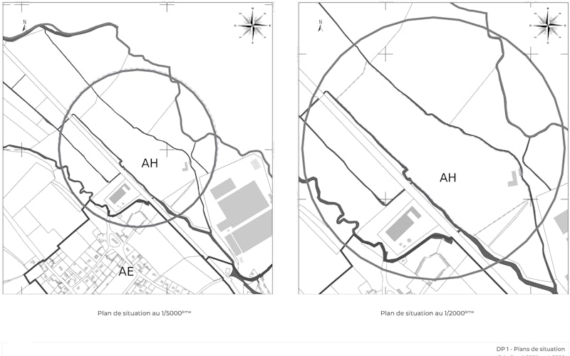 plan de situation déclaration préalable panneau solaire toiture, Algar