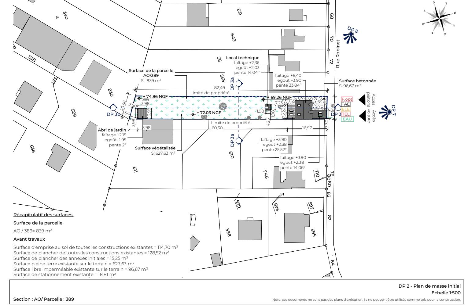 Plan de masse initial DP piscine Algar