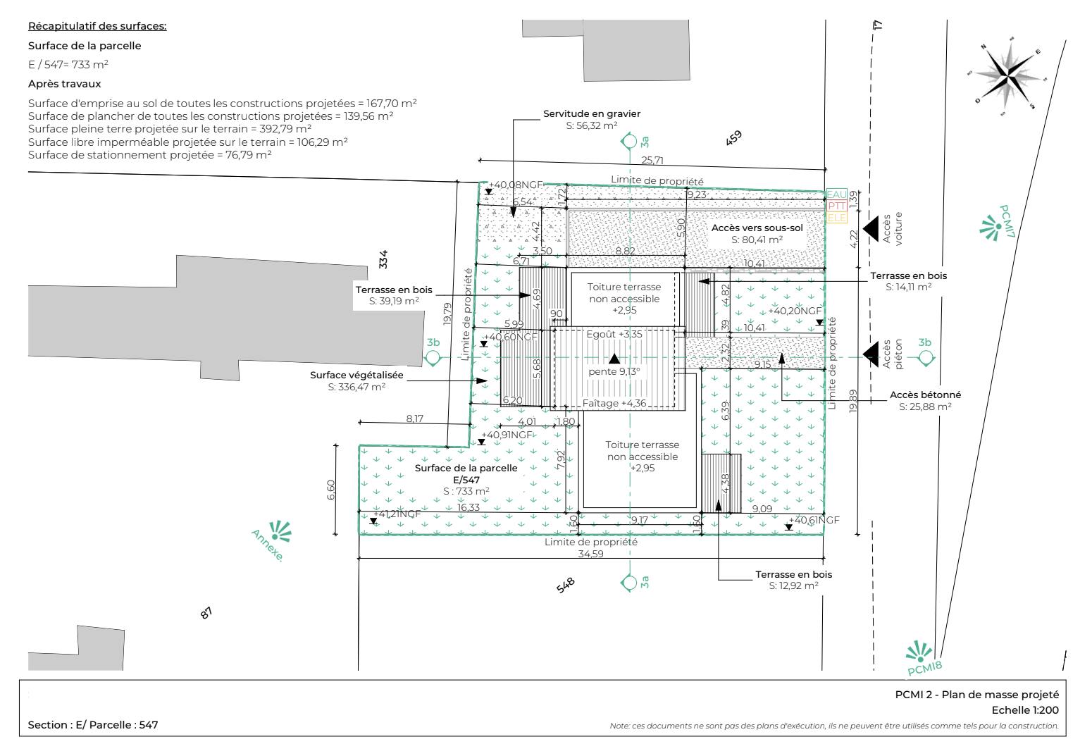 Plan de masse projeté PC Algar