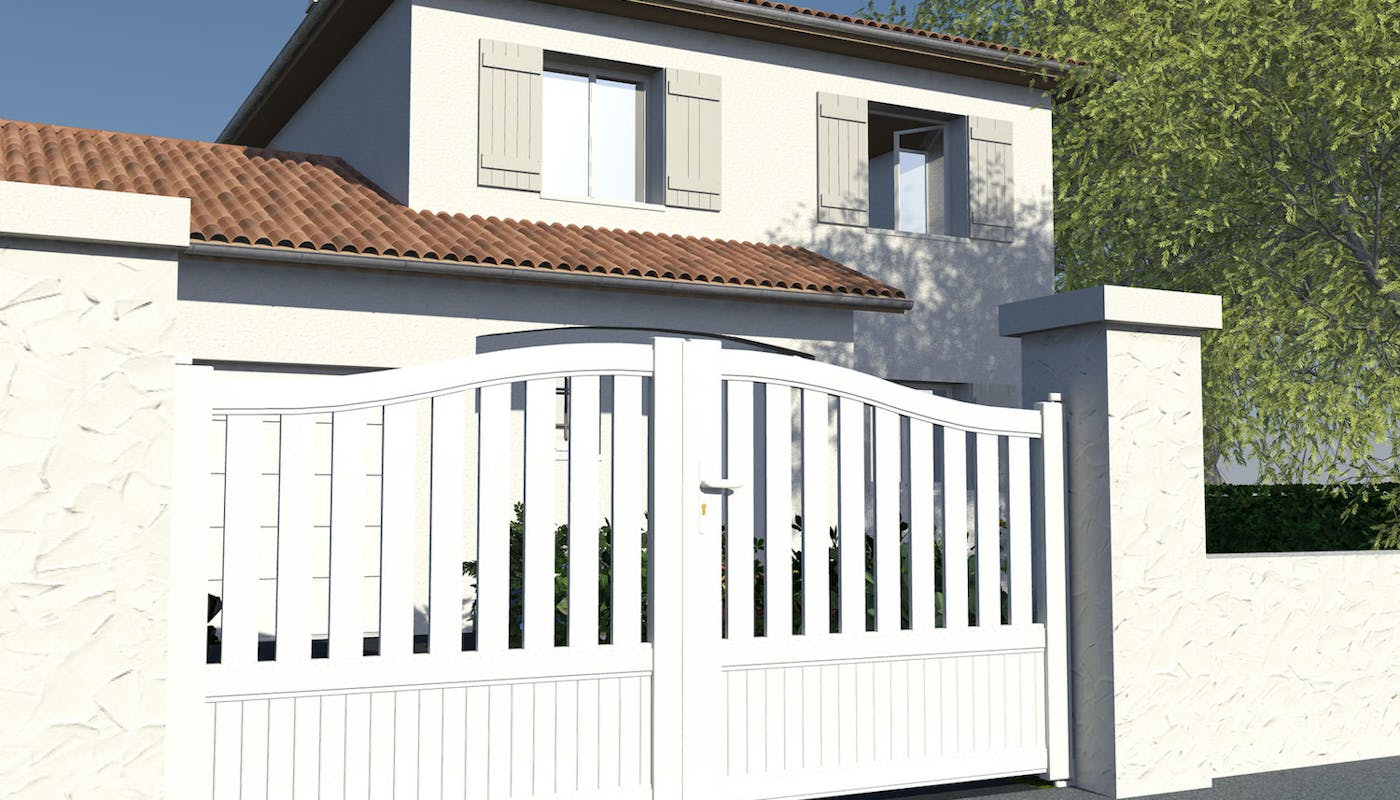 portail blanc en pvc 