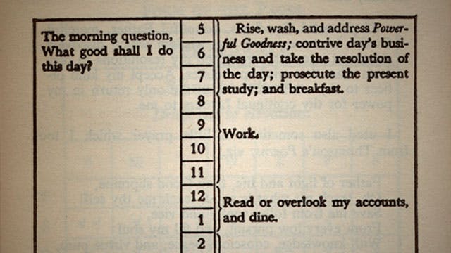 Benjamin Franklin's productivity journal