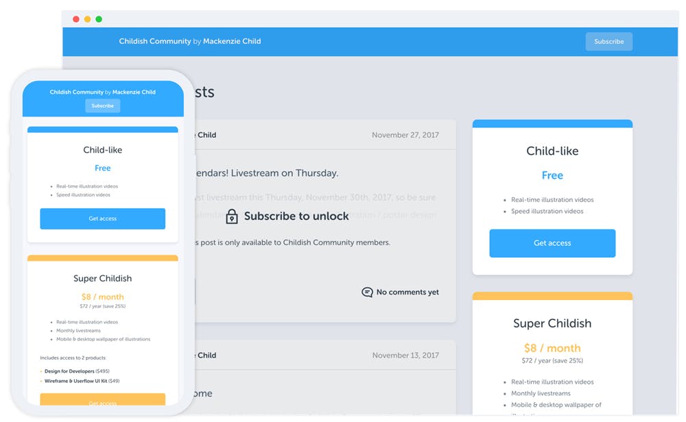 Podia Membership site example
