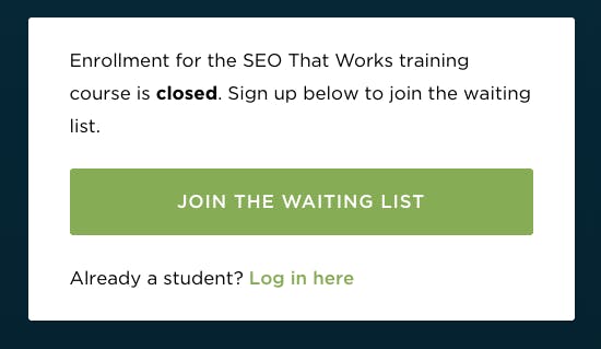 Enrollment is closed modal - product launch example