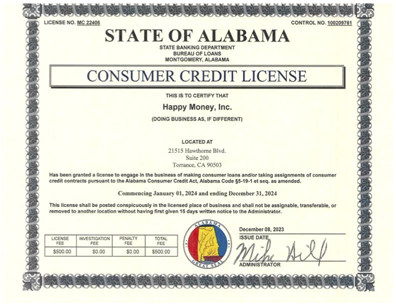 Thumbnail of license PDF