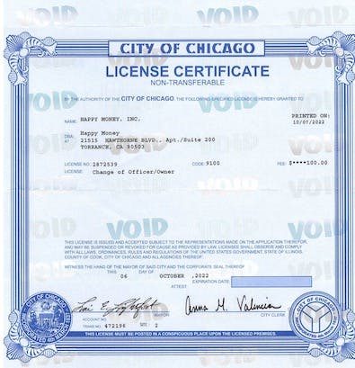 Thumbnail of license PDF