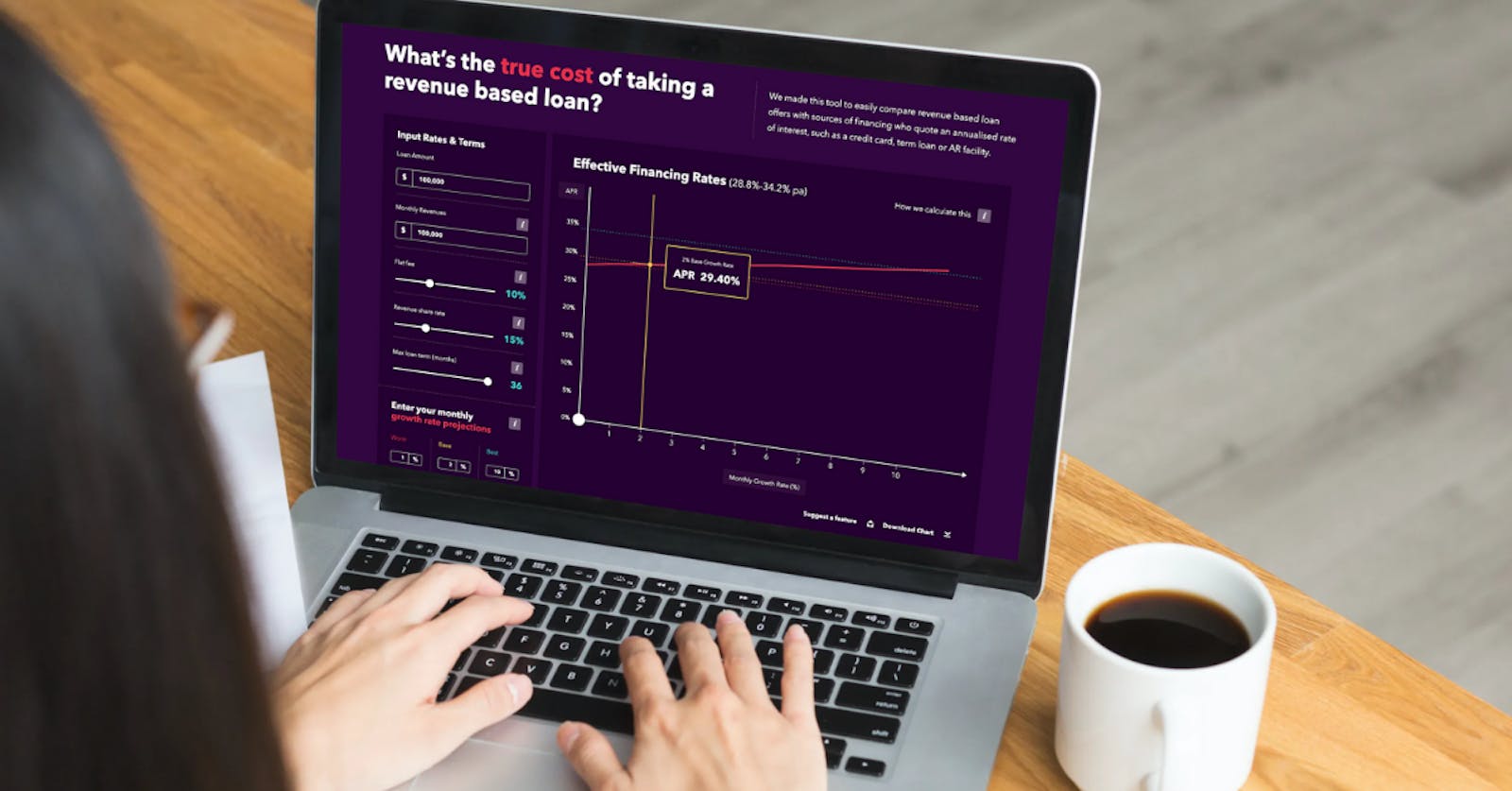 Developer using the Revenue Based Lending Calculator - Pollen VC