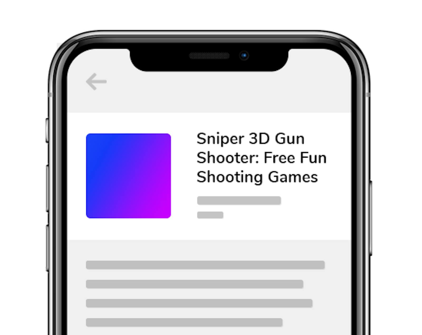 Example of a game with keywords included into the App Name: Sniper 3D Gun Shooter: Free Fun Shooting Games