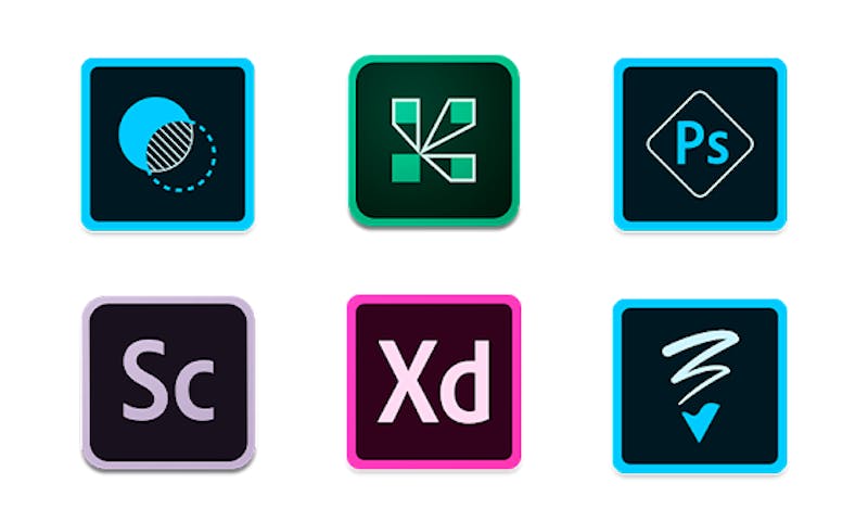 Icons from Adobe apps on Google Play Store