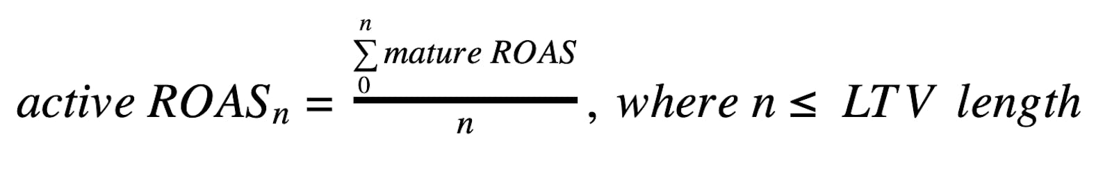 Active ROAS formula