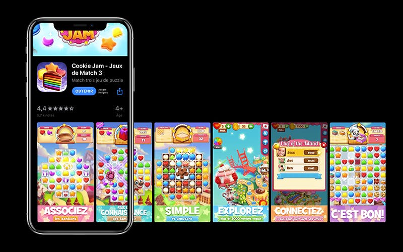 Screenshots of the mobile game Cookie Jam