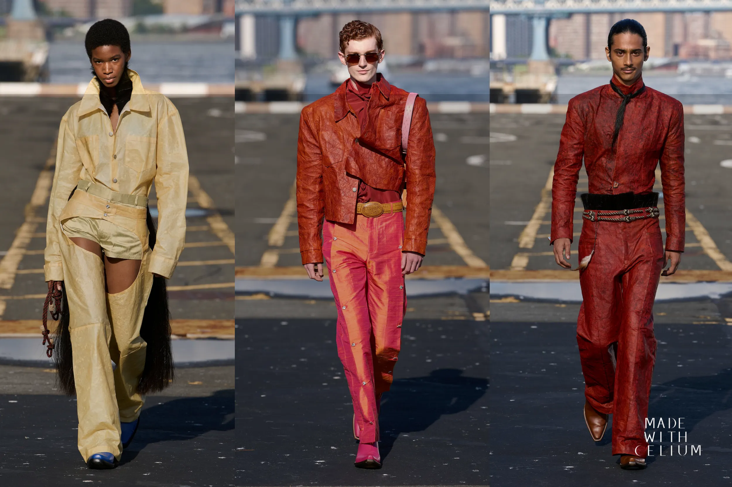 CAMPILLO SS27 transforms Celium™ from cultivated cellulose into three runway looks at New York Fashion Week.