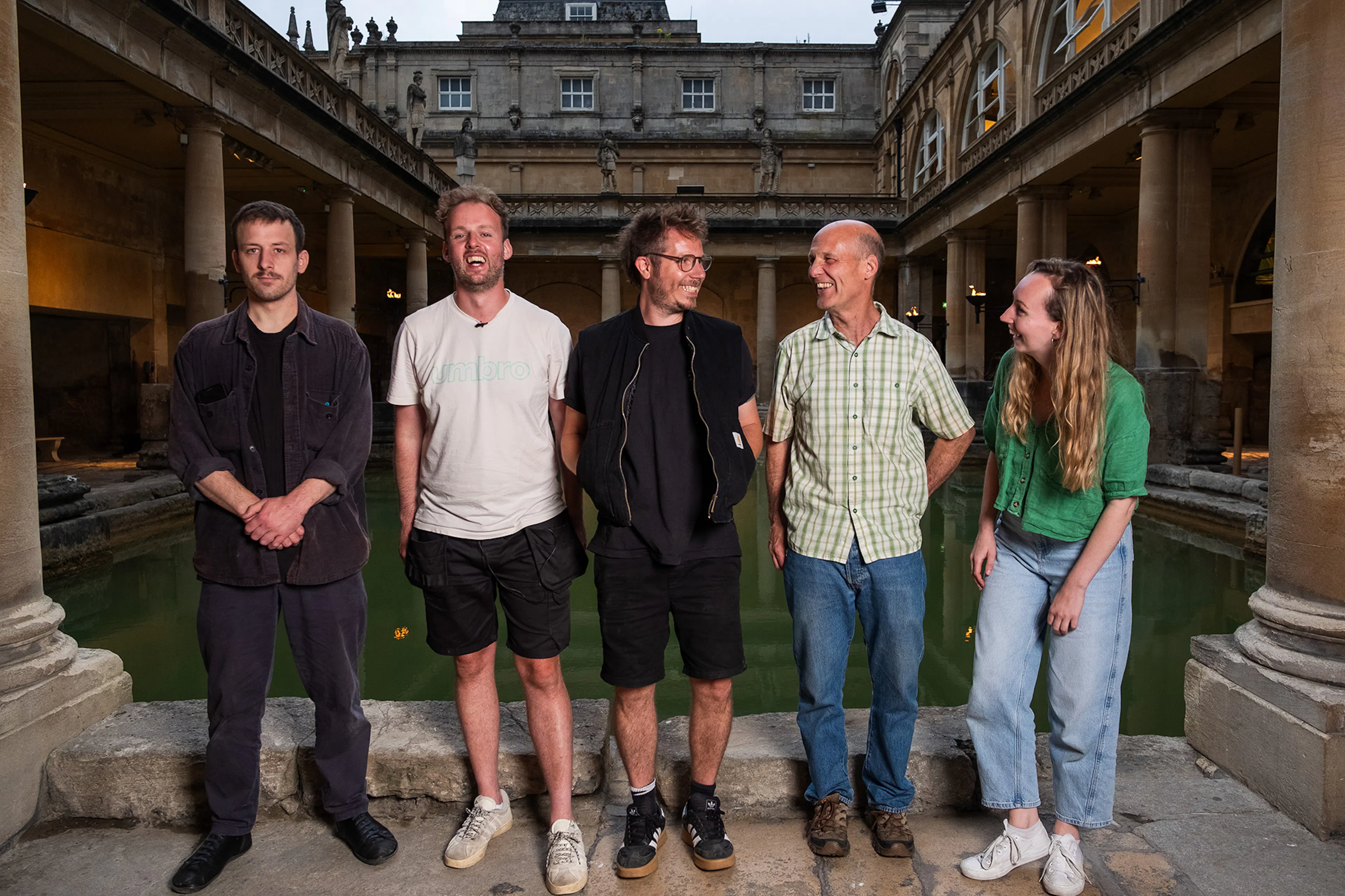Samuel Sturtivant (POLYMATHIC), Nigel Fryatt (POLYMATHIC), Stu Matson (Bath Carnival), Tom Deller (The Roman Baths) and Jasmine Barker (Bath Arts Collective)