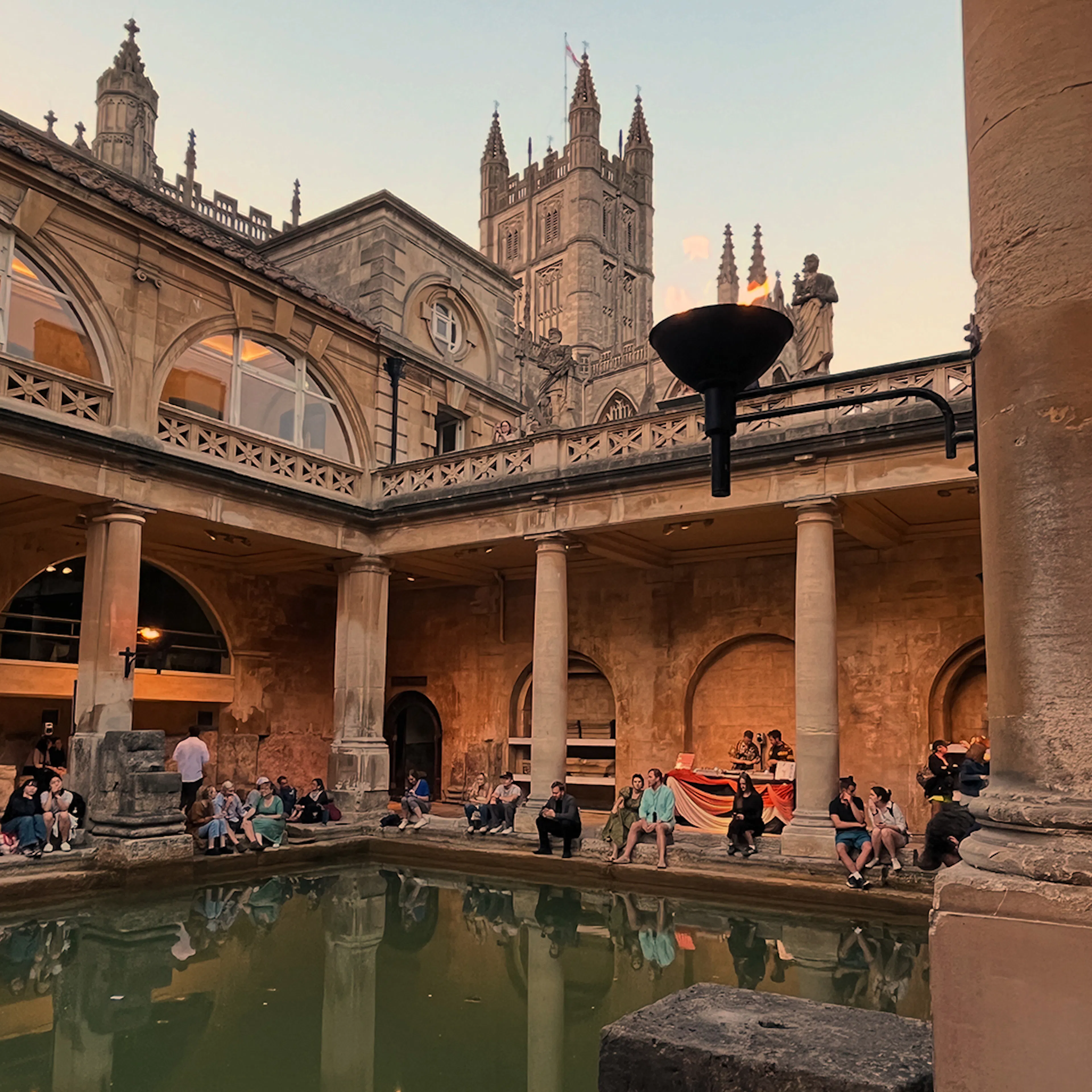 Vinyl Sessions inside the Great Baths at the Roman Baths during early evening. 
