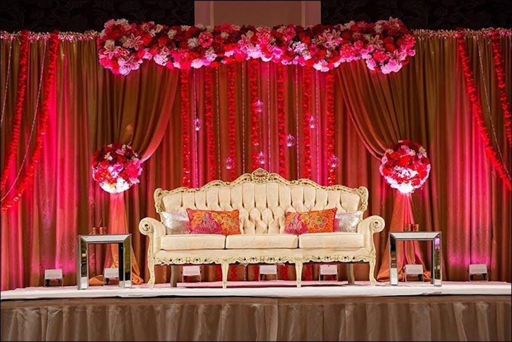 Indian engagement stage decoration