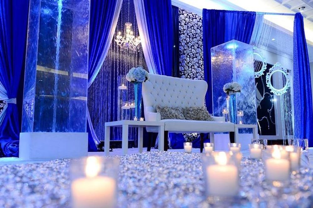 Indian engagement stage decoration