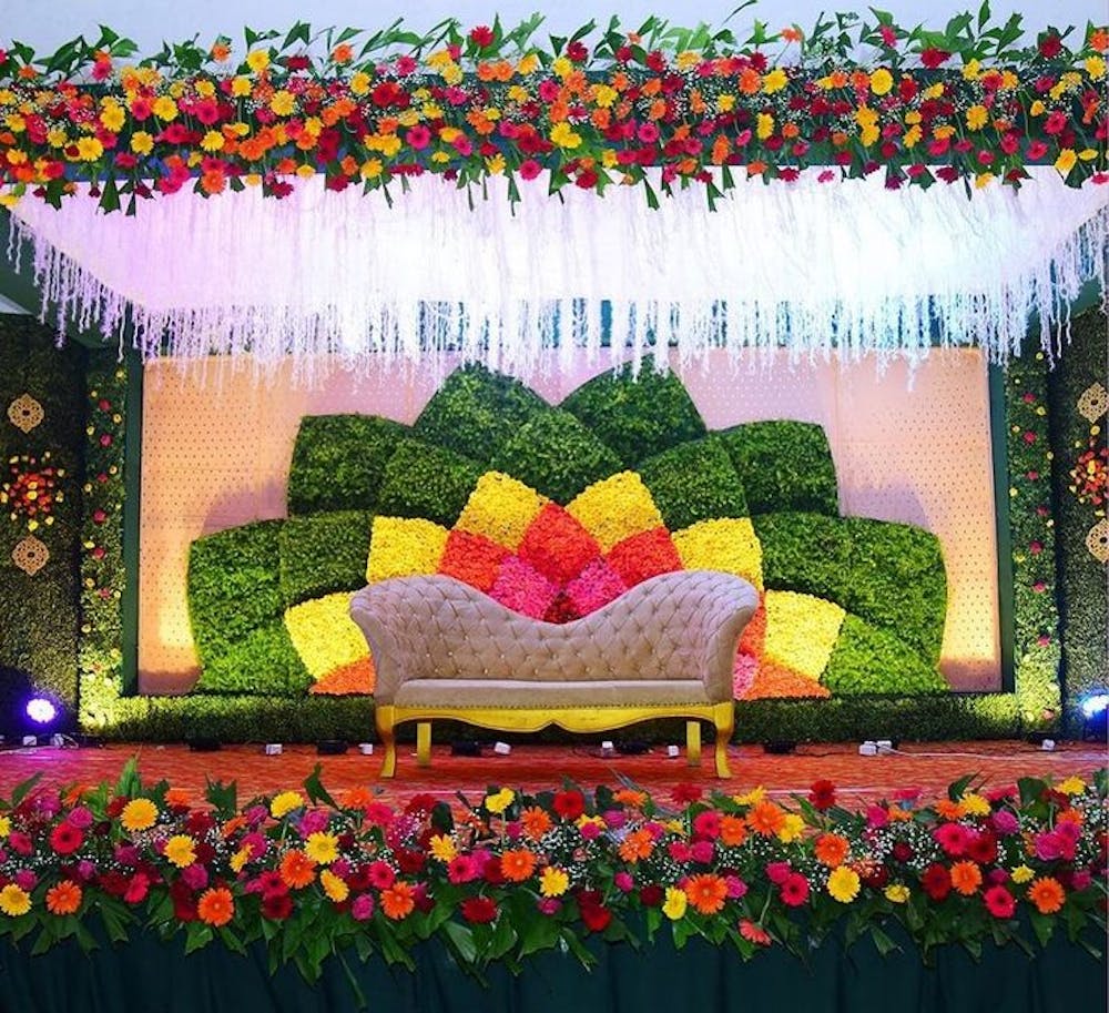 stage decoration for engagement simple