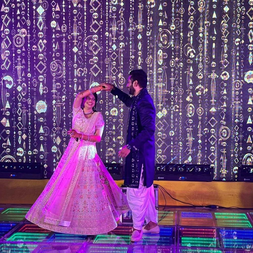 Lighted dance stage for wedding stage