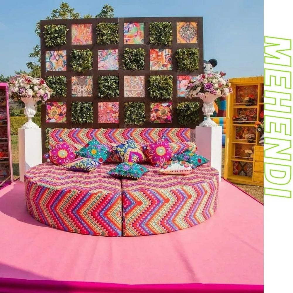 Insta-worthy colorful wedding stage