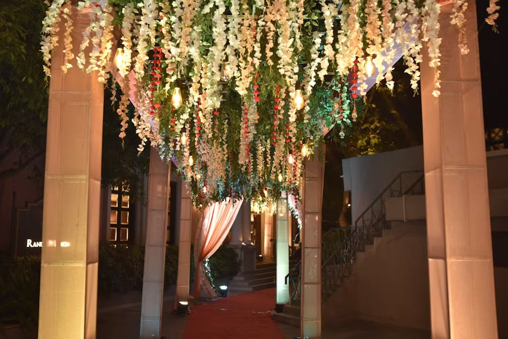 Floral aisle of flowers wedding gate