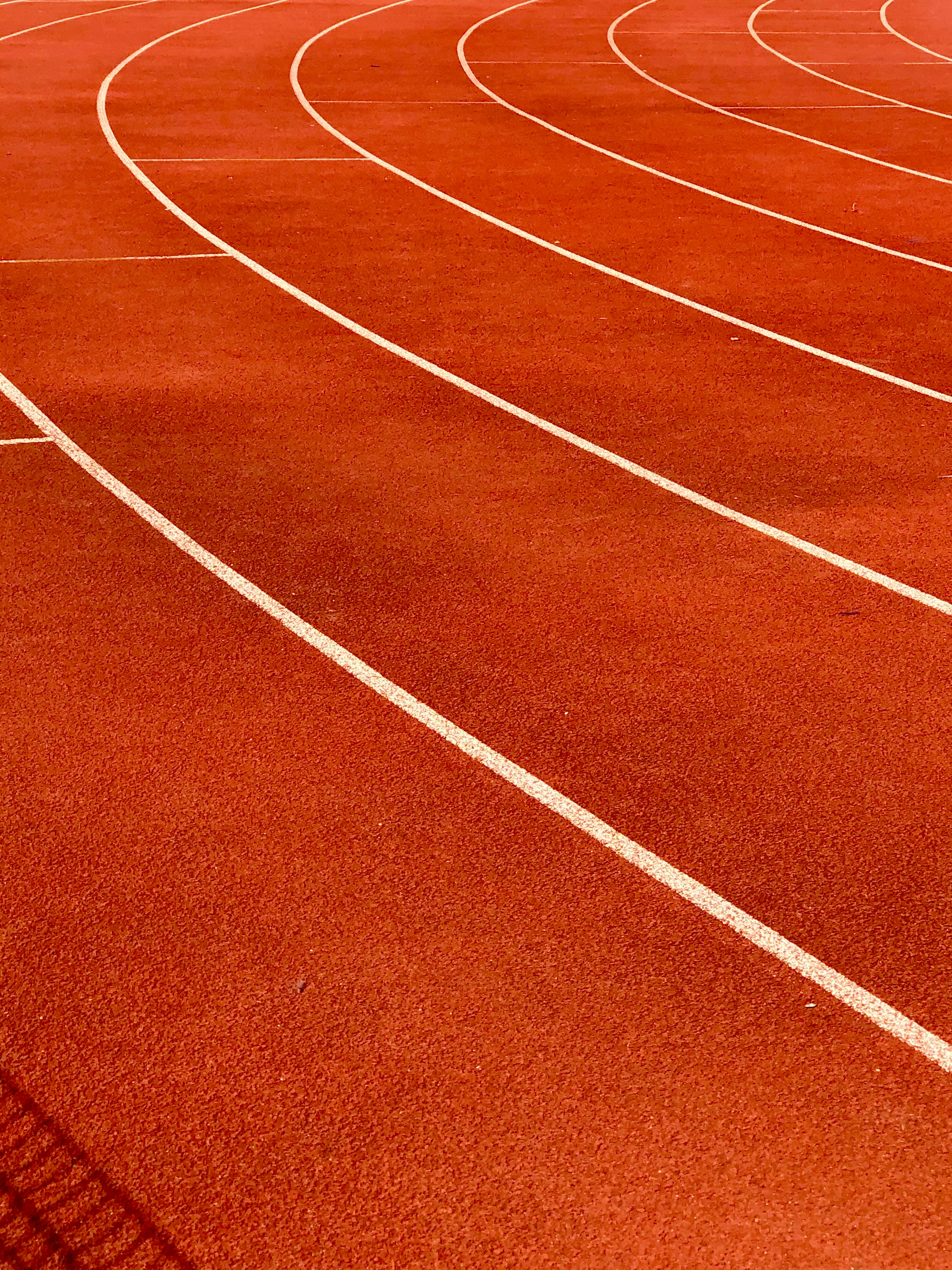 A close-up photo of a running track
