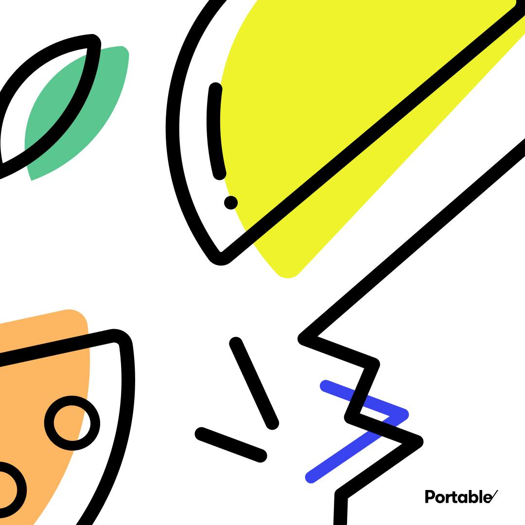Shape of person talking and fruit on a white background