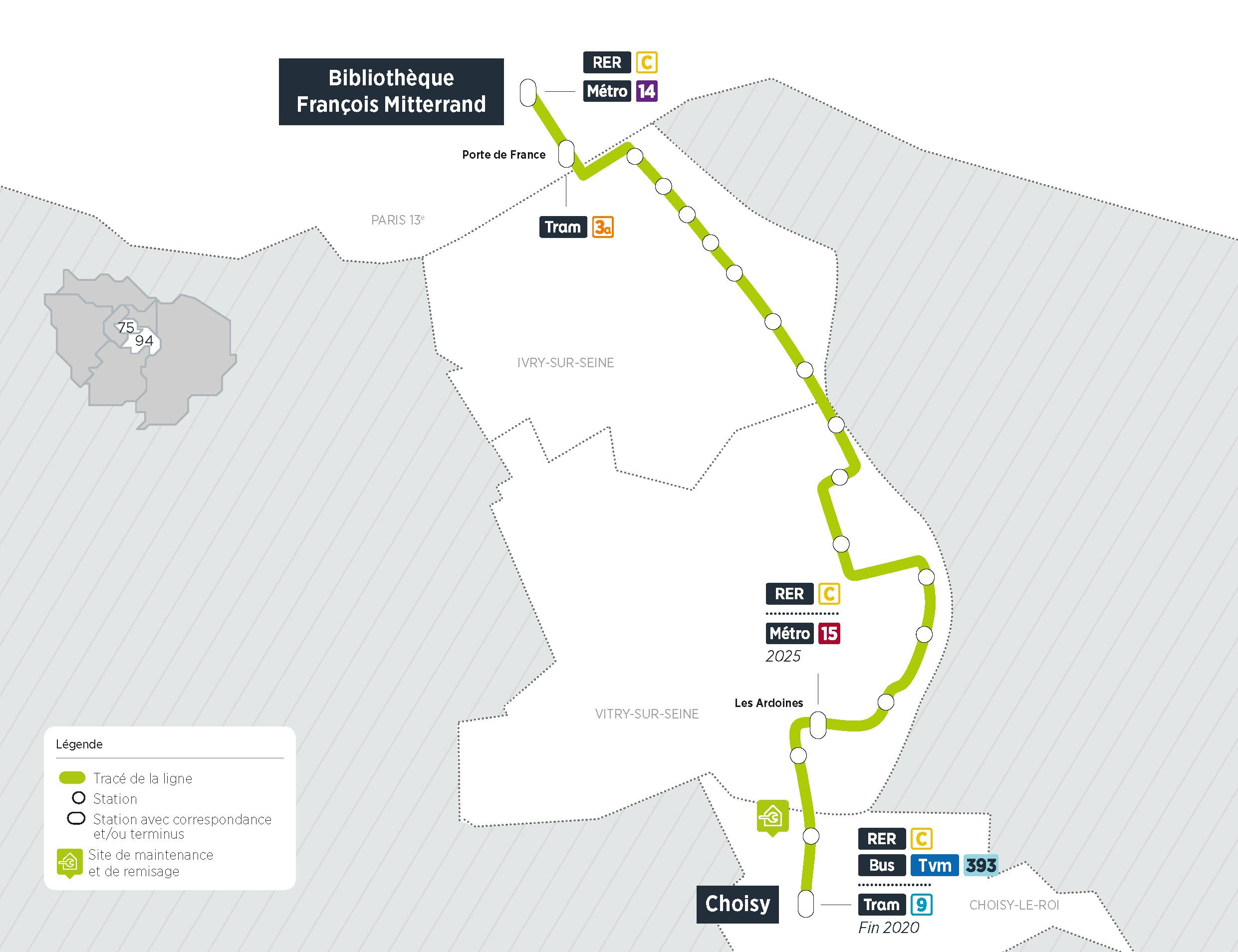 Plan du projet Bus Tzen 5 Nouvelle ligne Paris > Choisy-le-Roi