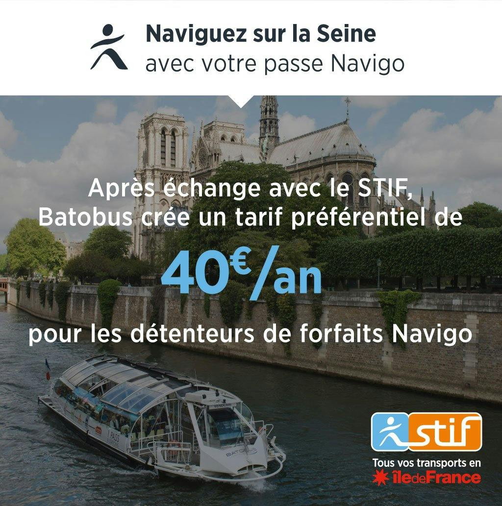 Campagne de communication : Naviguez sur la Seine avec votre passe Navigo