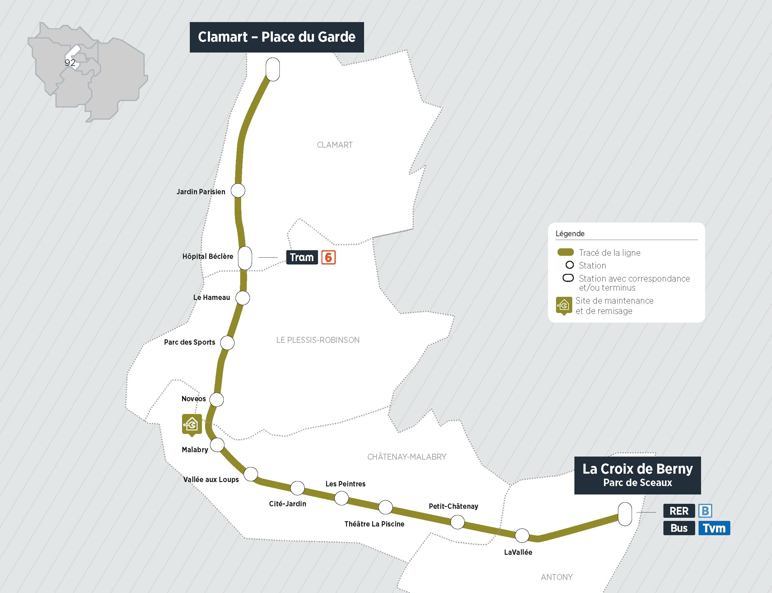 Plan du projet Tram ligne 10 Nouvelle ligne Clamart > Antony