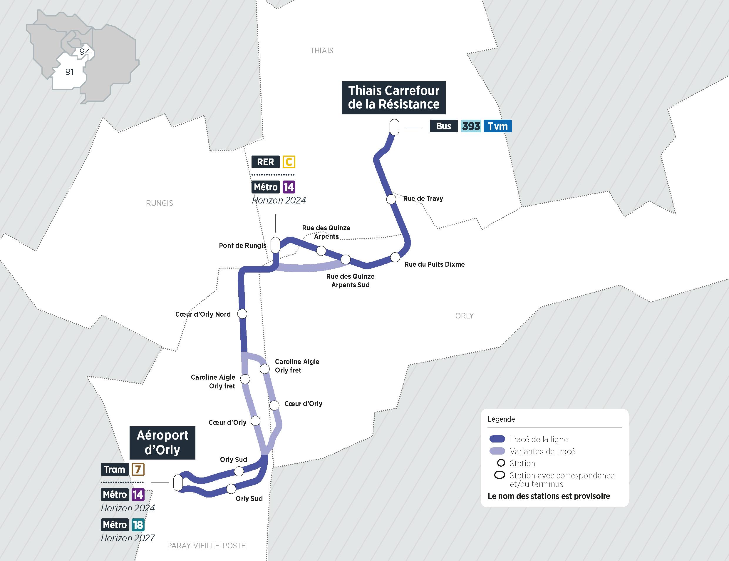 Plan du projet Bus Nouvelle ligne Senia > Orly