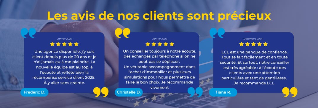 Avis clients LCL 5 étoiles satisfactions