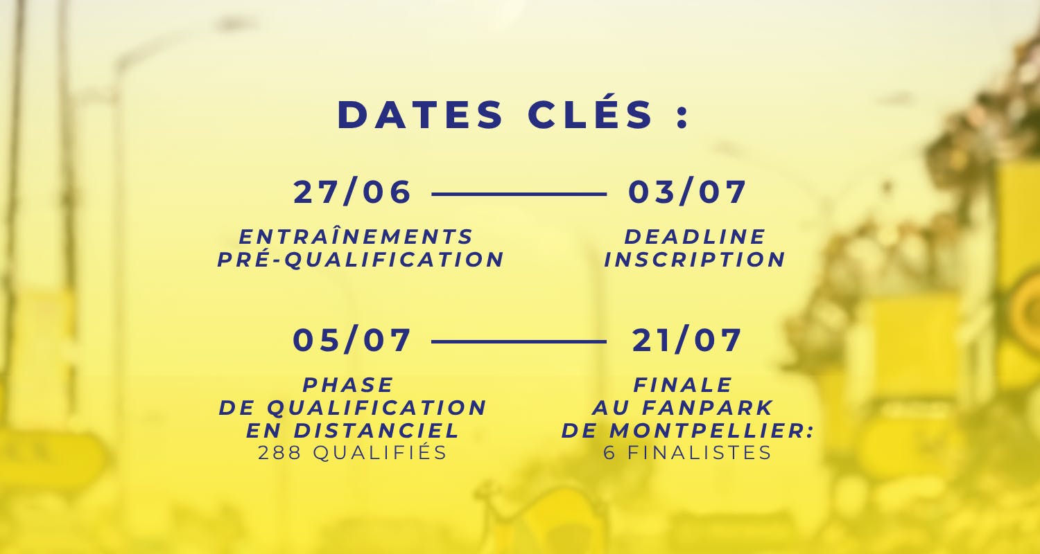 eTour de France avec LCL, la , première compétition eSport ouverte à tous avec le Tour de France. Dates clés qualificatiotons