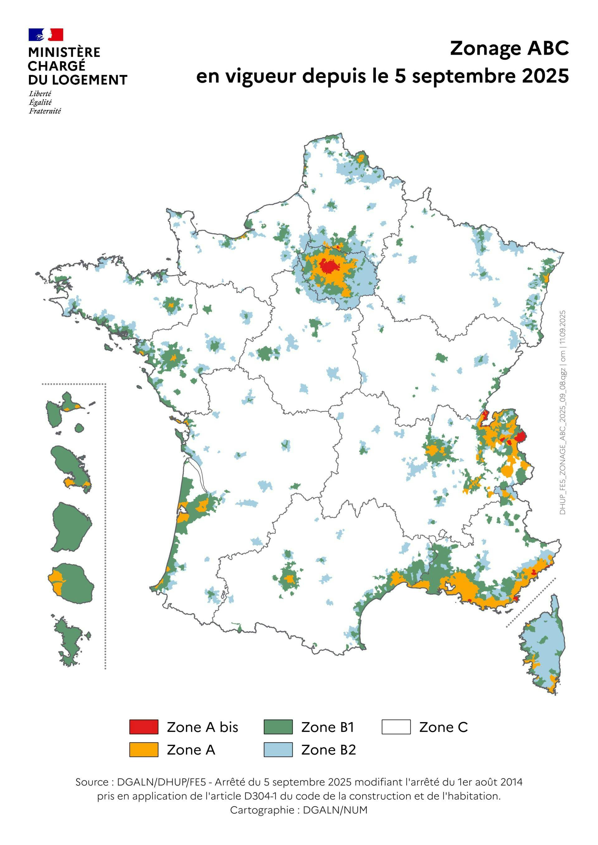 Carte du Zonage ABC 2025