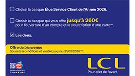 Offre de bienvenue : LCL Banque et Assurance