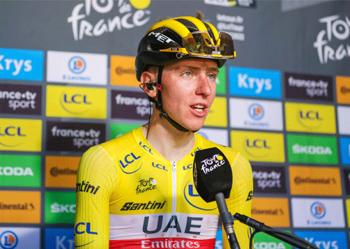 Étape 7 du TDF 2022 : Tadej Pogačar conserve son Maillot Jaune LCL.