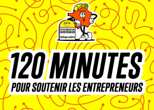 visuel avec un texte : 120 minutes pour soutenir les entrepreneurs