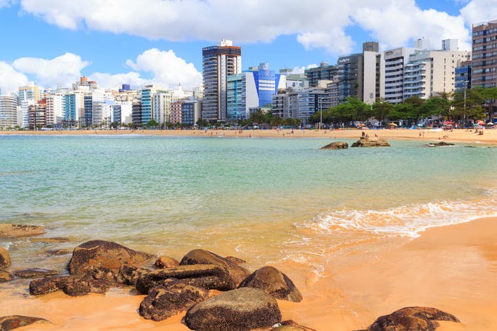 Praia em Vila Velha, no Espírito Santo