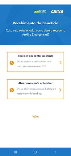 Escolha se quer receber numa conta já existente ou criar uma poupança digital