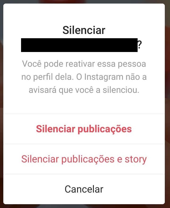 Silenciar usuário no Instagram