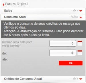 Extrato de consumo Claro