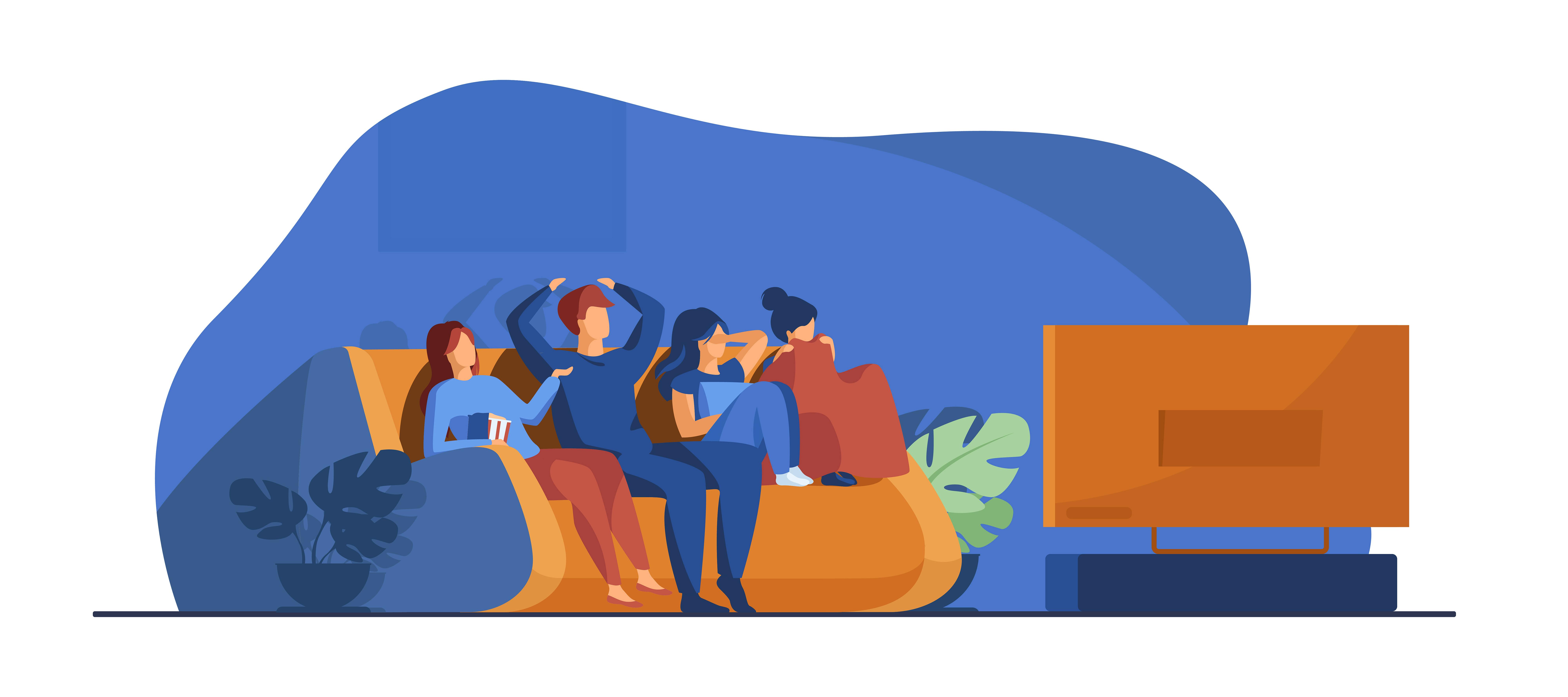 Família assistindo TV
