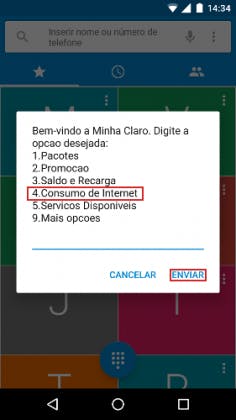 Claro consumo de pacote adicional