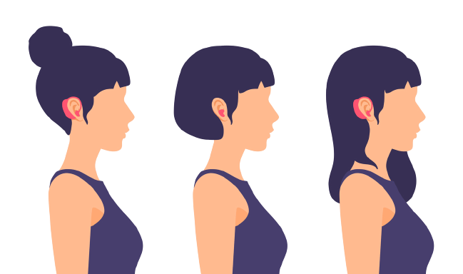 Ilustração de pessoa com deficiência auditiva