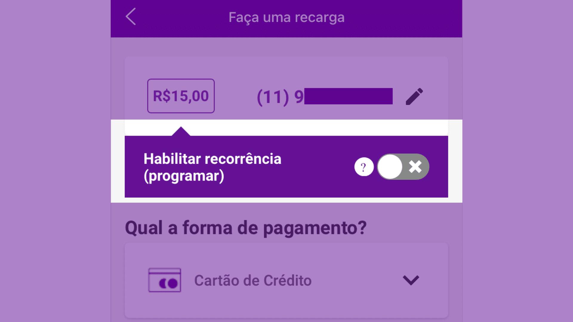 recarga programada vivo