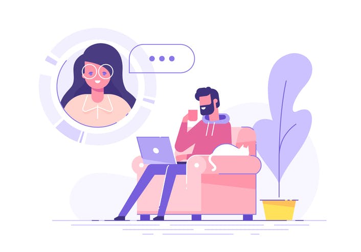 Ilustração de pessoa usando a Internet Vivo Fibra 200 mega