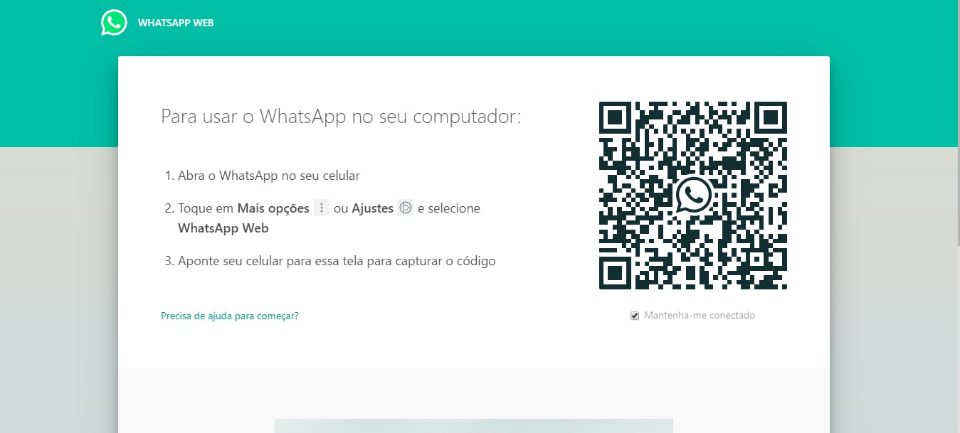 WhatsApp Web: tela principal