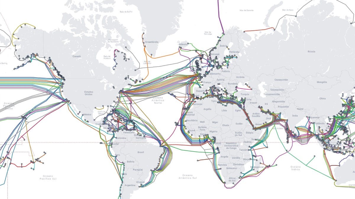 Rede de cabos submarinos para infraestrutura da rede