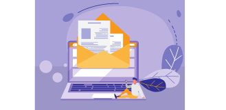 Ilustração de pessoa mandando email