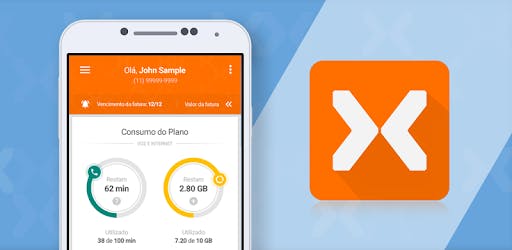 Celular acessando o aplicativo Meu Nextel